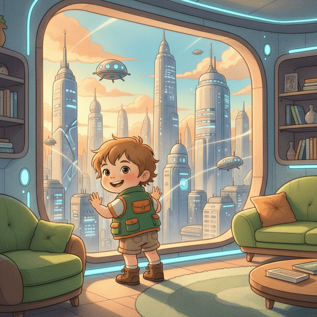 Page 1 of "Nimish and the Lost Robot Friend" — a personalized story for Nimish