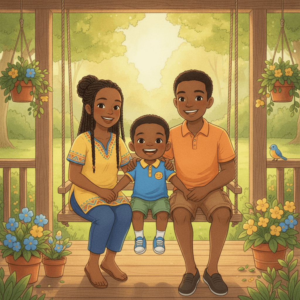Page 1 of "Nish's Backyard Team Adventure!" — a personalized story for Nish