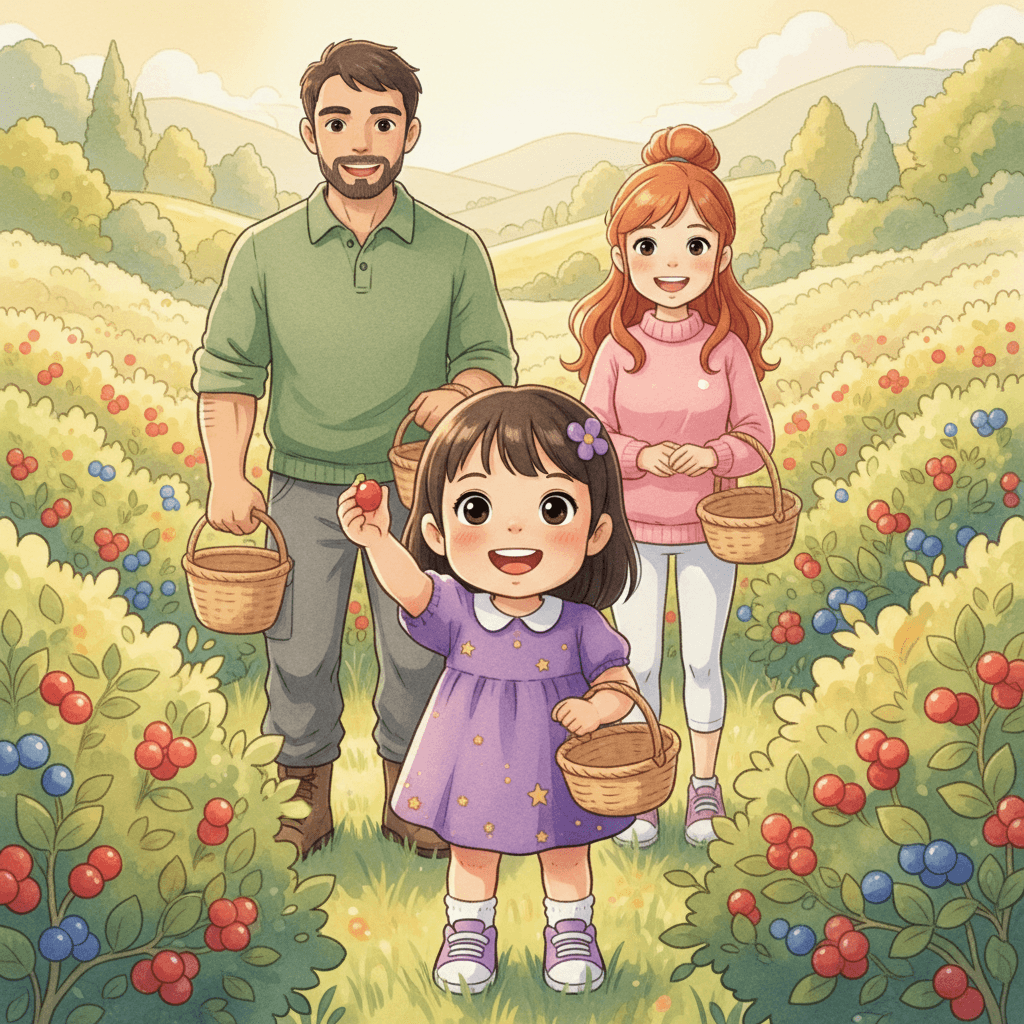 Page 1 of "Nisha's Berry Adventure" — a personalized story for Nisha