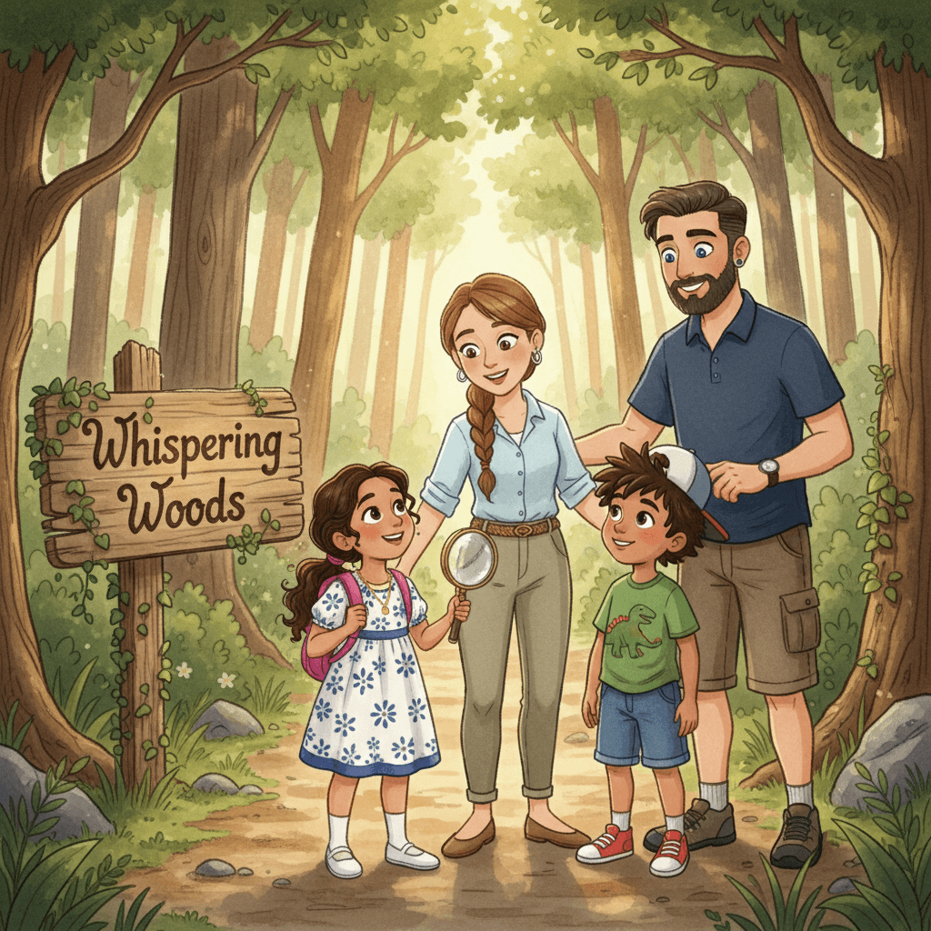 Page 1 of "The Whispering Woods and the Super Secret" — a personalized story for Zayna